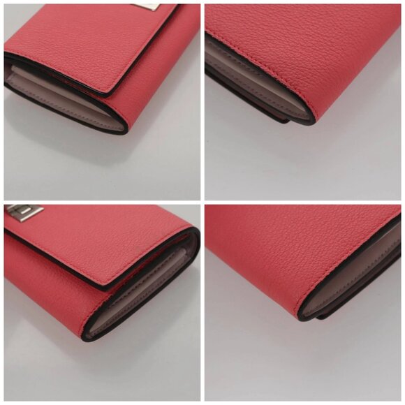 FENDI Peek A Boo Long Wallet Leather Pink 8M0427 - Picture 16 of 16